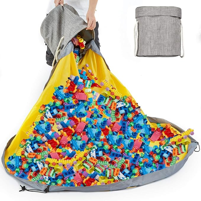 Alimto Large Play Mat and Toy Storage Organizer Baskets, Outdoor Toy Quick Storage Bag Collapsibl... | Amazon (US)
