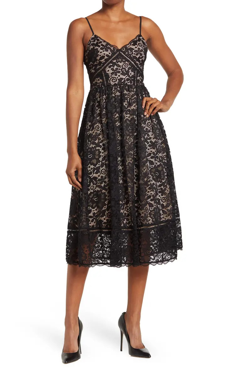 Crochet Stretch Lace Midi Dress | Nordstrom Rack