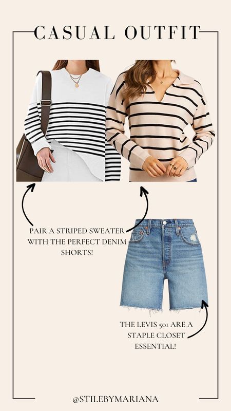 Style a striped top with a favorite denim short for the perfect transitional outfit!

#LTKFind #LTKunder100 #LTKstyletip