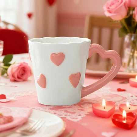 CREATITOY Valentine's Day Heart Ceramic Mug - Cute Coffee Tea Cup for Lovers | Walmart (US)