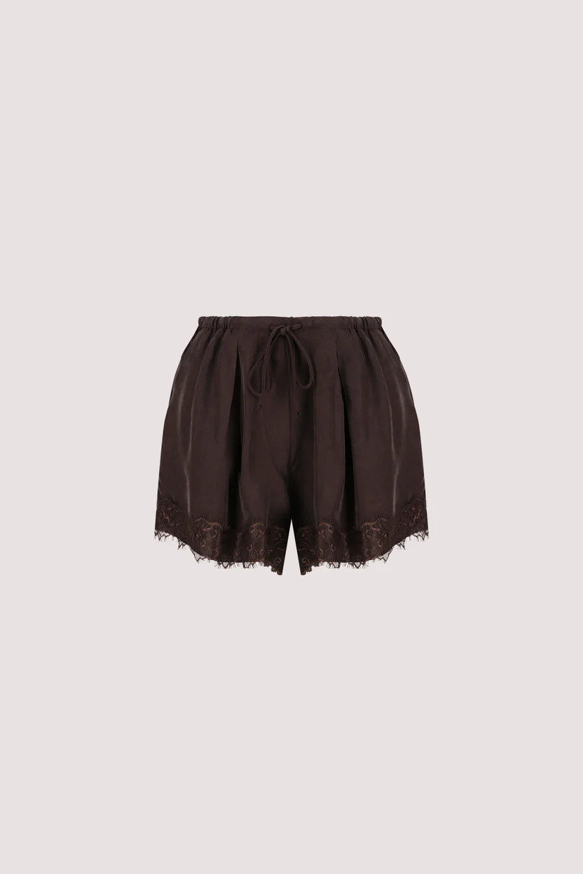 ANDREA PLUM CHOC CUPRO LACE SHORT | DISSH