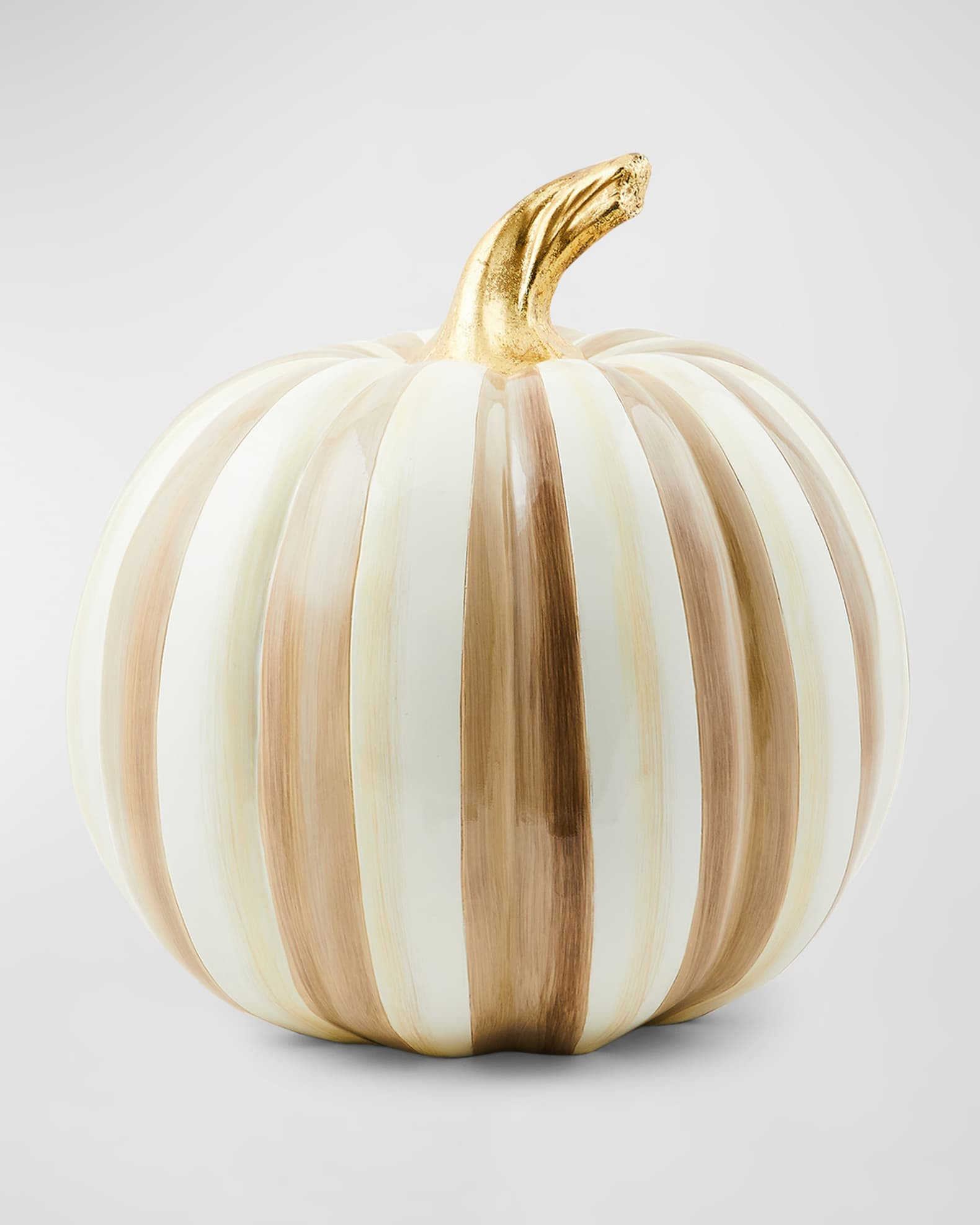 Mocha Stripe Medium Pumpkin, 13.6" | Neiman Marcus