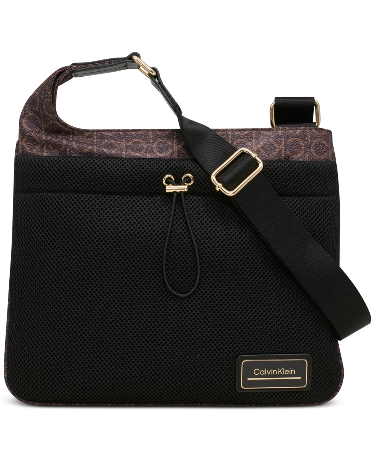 Jessie Mesh Pocket Nylon Crossbody - Brown Khk | Macy's