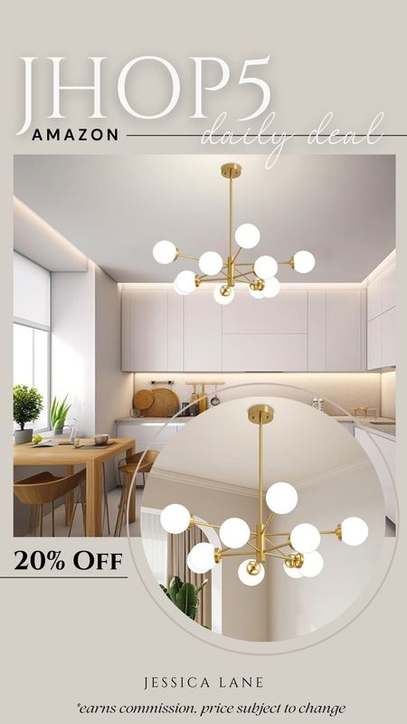 Amazon Daily Deal, save 20% on this beautiful modern chandelier. Lighting, ceiling lighting, chandelier, Sputnik light fixture, modern lighting, Amazon home, Amazon deal

#LTKhome #LTKstyletip #LTKsalealert