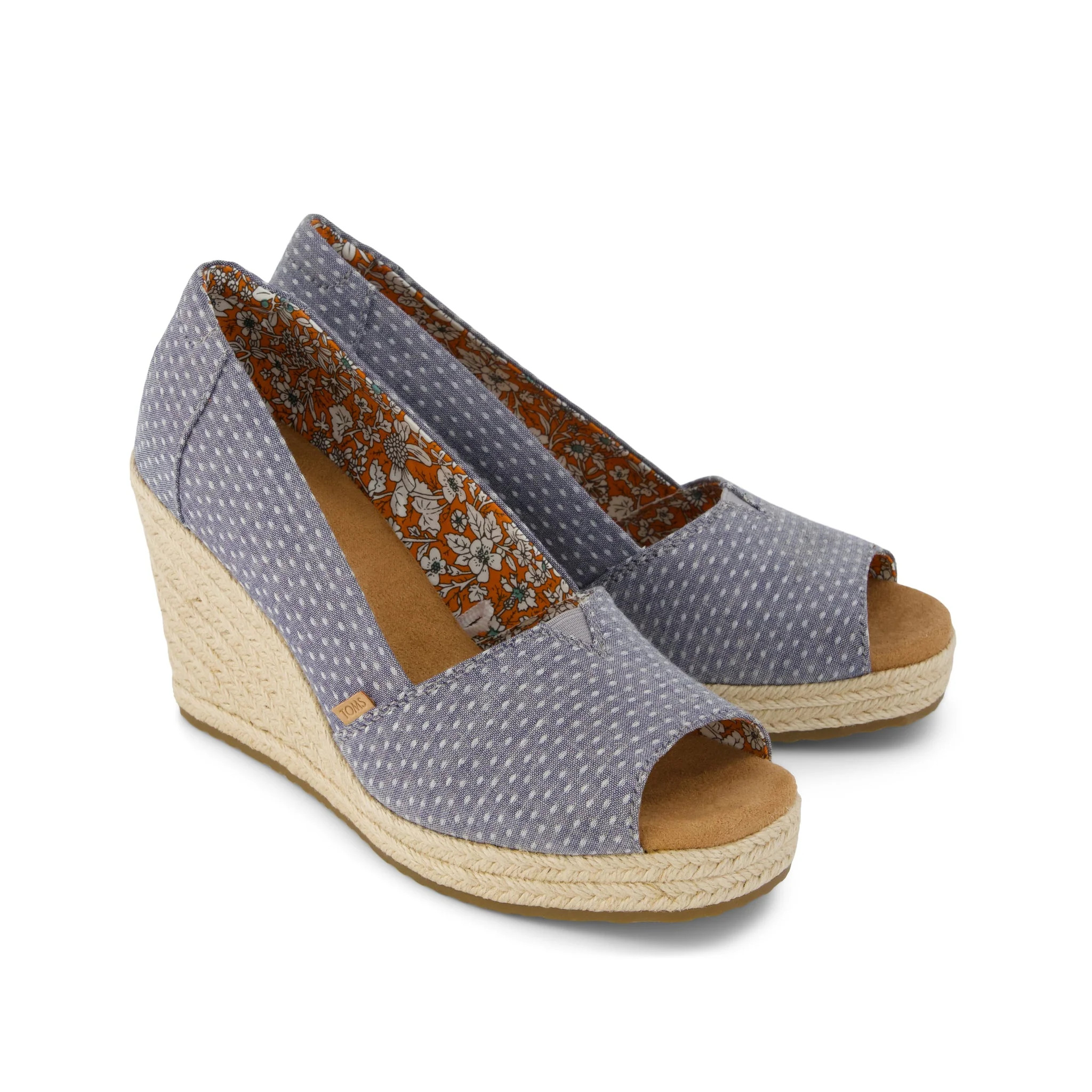 Womens Essential Wedge Niagara Mist Chambray Dot | Toms EMEA