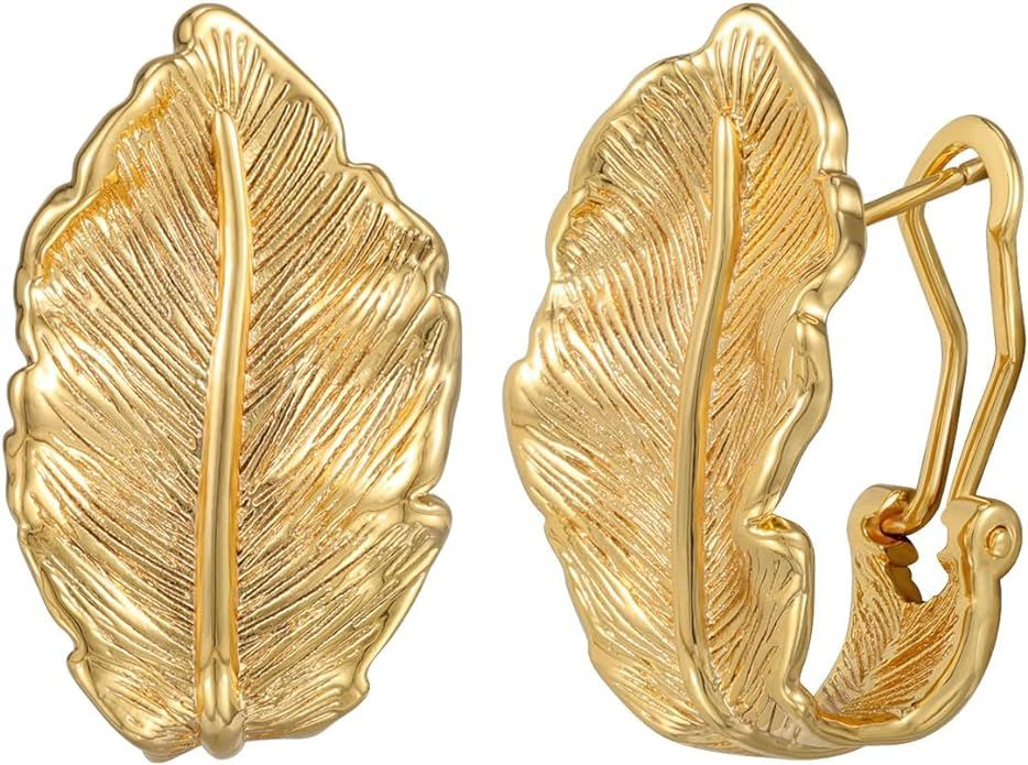 Emibele Gold Disc Dangle Earrings, 18K Gold Plated Pearl Hoop Drop Earrings with 925 Sterling Sil... | Amazon (US)