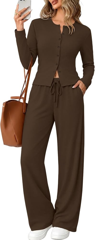 Sampeel Two Piece Lounge Sets for Women 2 Piece Travel Airport Outfits 2026 Matching Sets Women C... | Amazon (US)