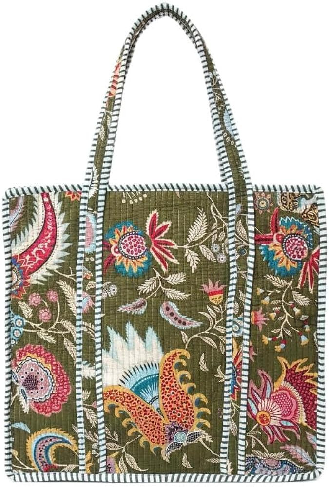 COTSILER Women Tote Bags Lightweight 18x16 Zipper Travel Bag Purse Cotton Shoulder Tote Bags For ... | Amazon (US)