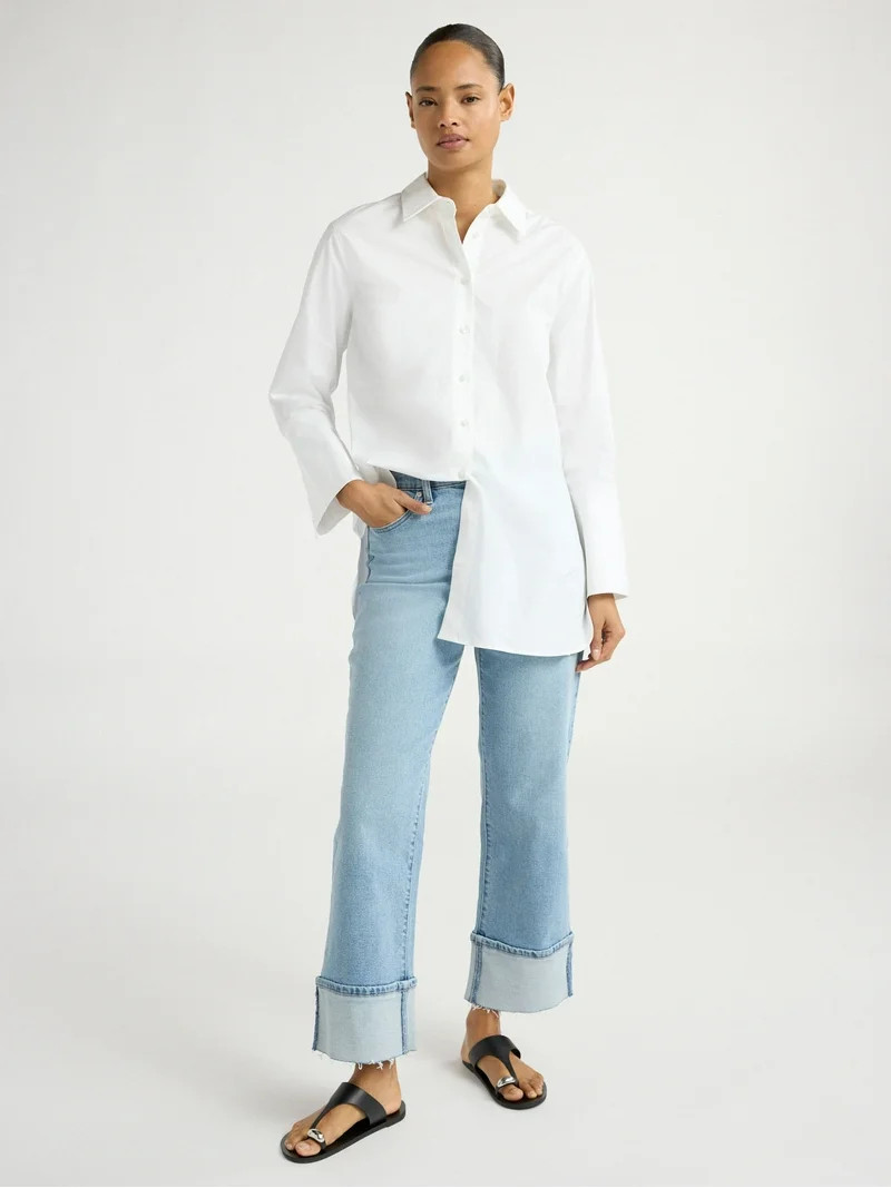 Scoop Women's and Women's Plus Benton Cuffed Ankle Jeans, 25", 27", and 29" Inseams, Sizes 0-26 | Walmart (US)