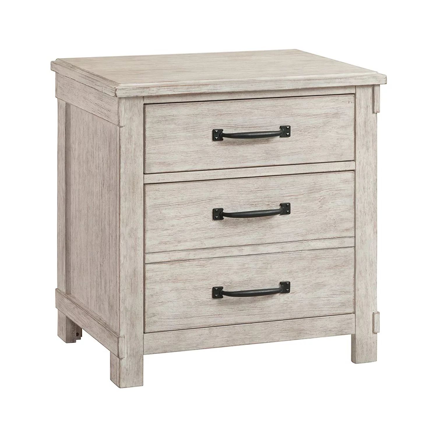 Society Den Jack 2-Drawer Nightstand with USB Ports, Whitewash | Sam's Club