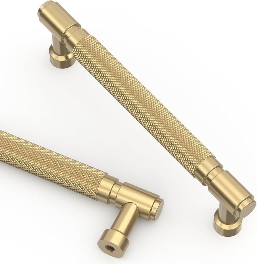 Asidrama 10 Pack 5 Inch(128mm) Champagne Bronze Cabinet Pulls Knurled Kitchen Cabinet Handles, Ch... | Amazon (US)