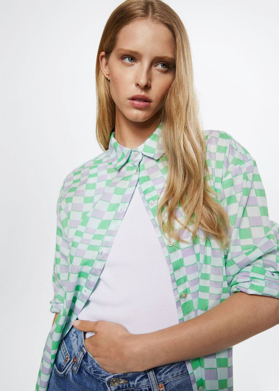 Printed cotton shirt | MANGO (US)