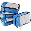 Amazon Basics 4 Piece Packing Cubes with Double Zipper and Mesh Top, Travel Organizer Set, Medium... | Amazon (US)