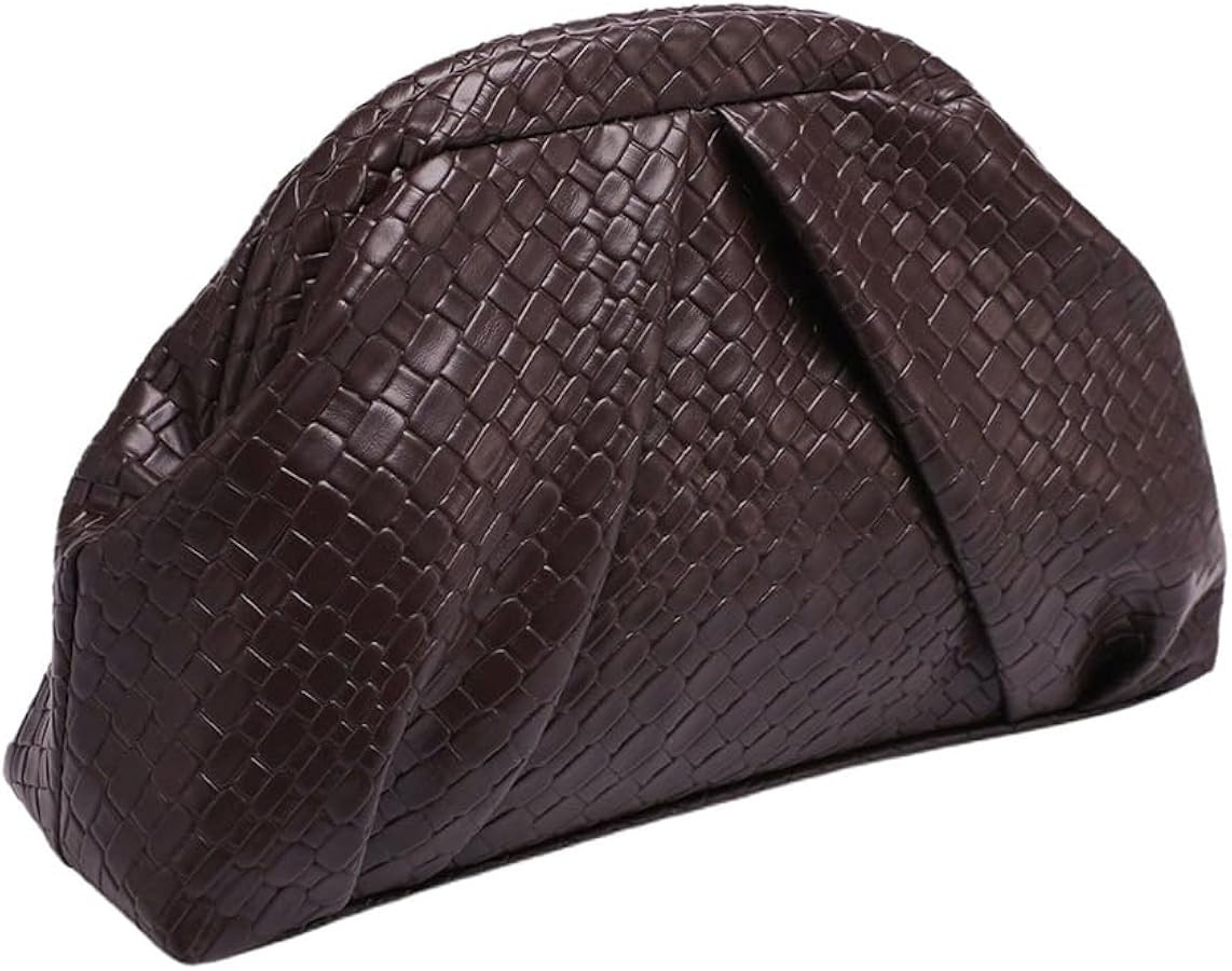 OYOANGLE Women's Minimalist Woven Leather Clutch Purses Textured Kiss Lock Pleated Vintage Evenin... | Amazon (US)