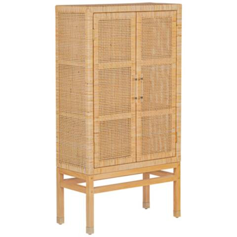 TOV Amara 31 3/4" Wide Natural Woven Rattan 2-Door Wall Cabinet - #3044D | Lamps Plus | Lamps Plus