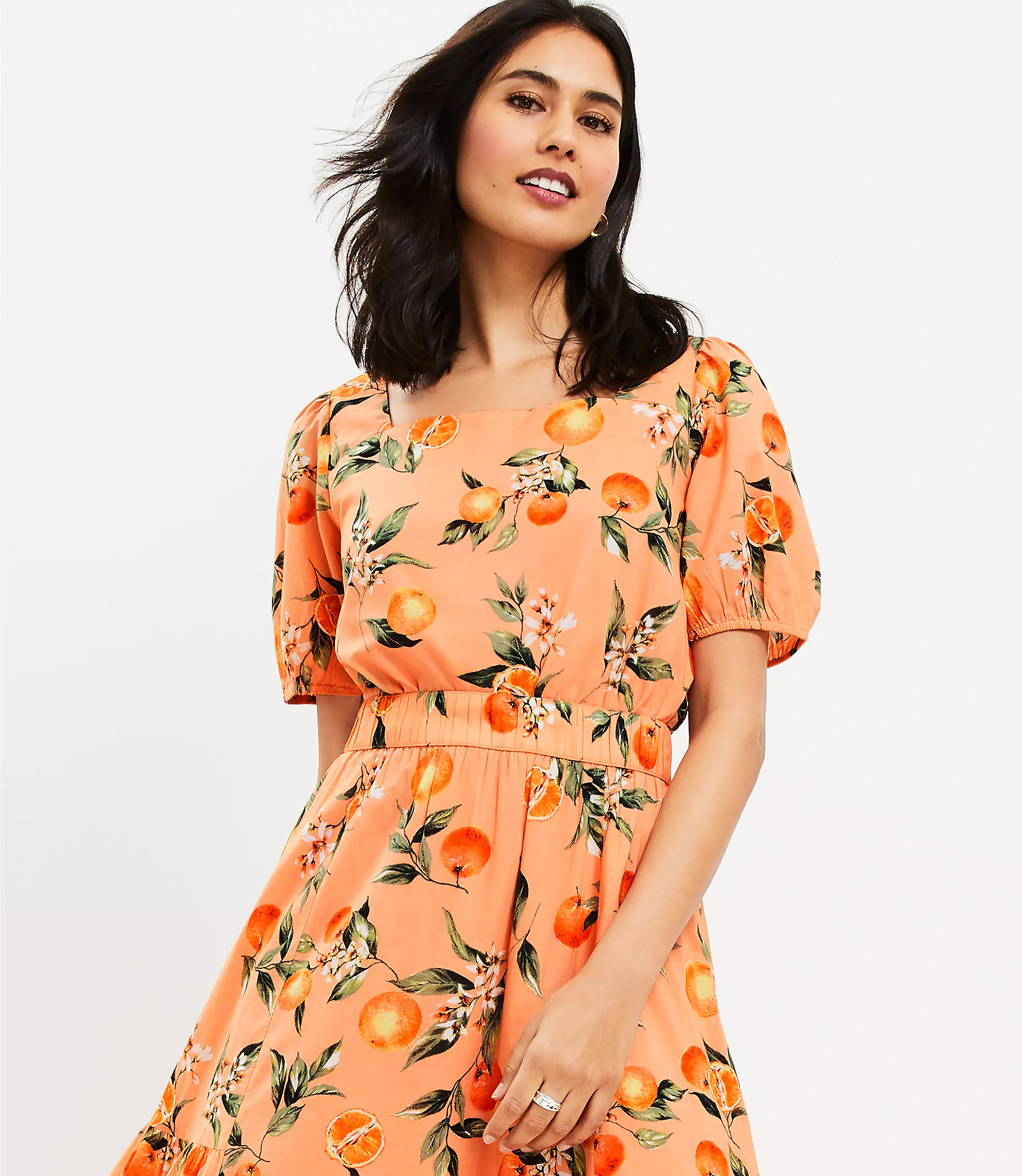 Orange Harvest Criss Cross Back Cropped Top | LOFT