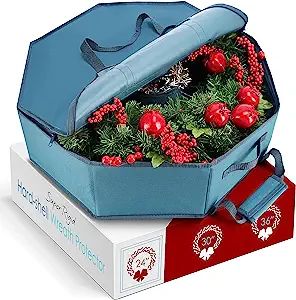 Hearth & Harbor Wreath Storage Container - Hard Shell Christmas Wreath Storage Bag with Interior ... | Amazon (US)