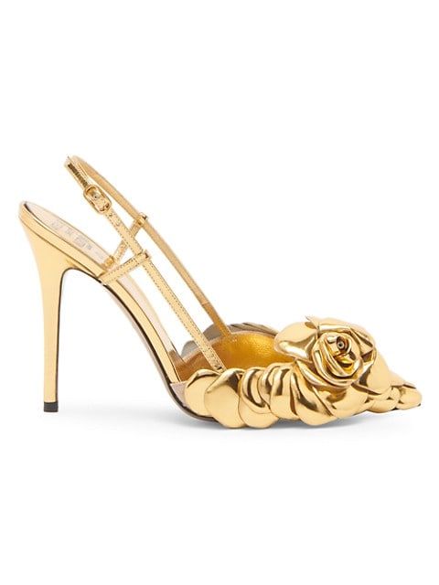 Atelier 03 Rose Edition Metallic Leather Slingback Pumps | Saks Fifth Avenue