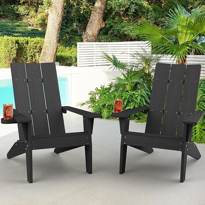 Adirondack Chairs Set of 2 Outdoor: 450lb Capacity&33in Tall Backrest Oversized Modern Adirondack... | Amazon (US)