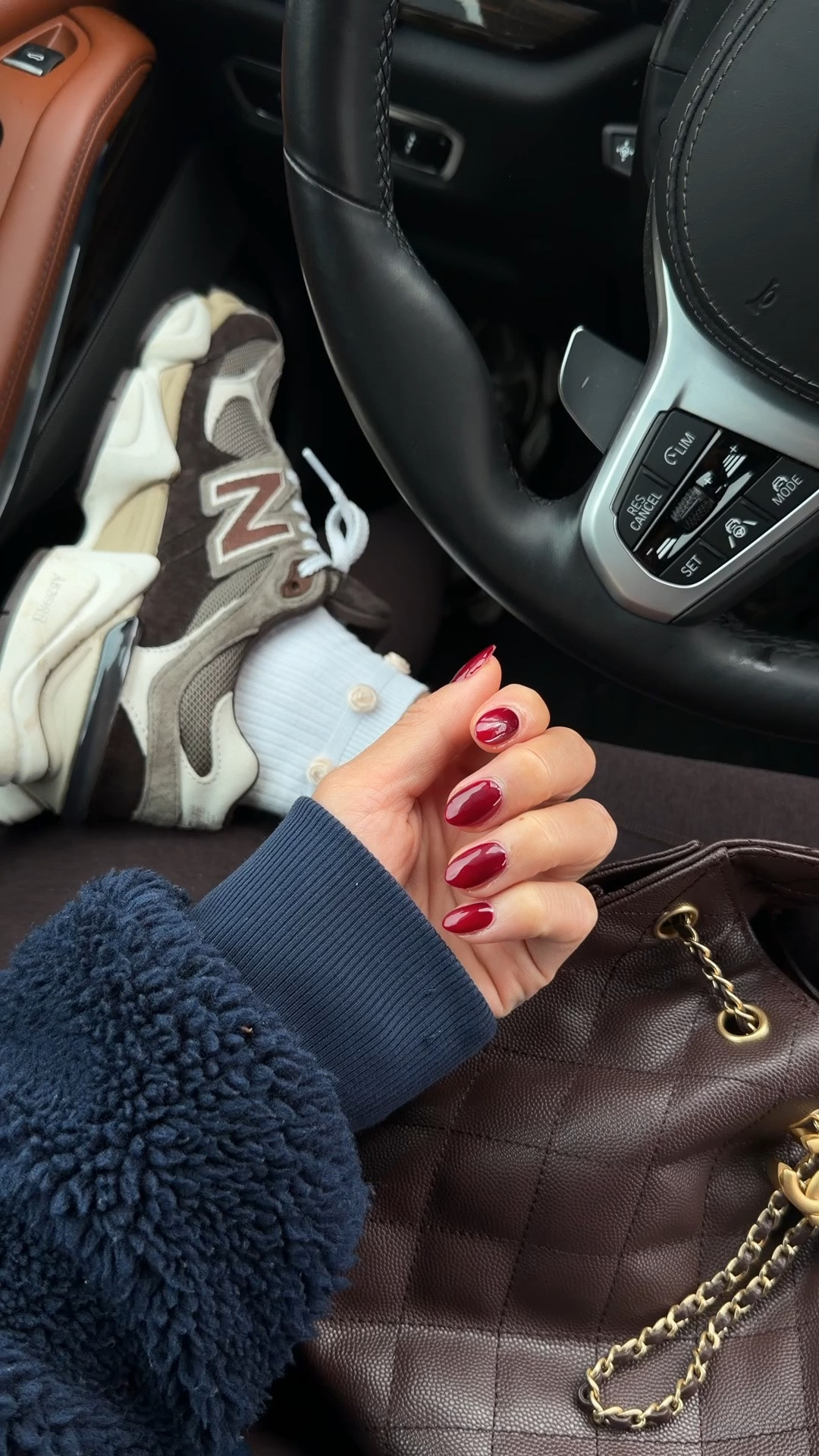 Burgundy, fall nails, and the most comfy sneakers, true size