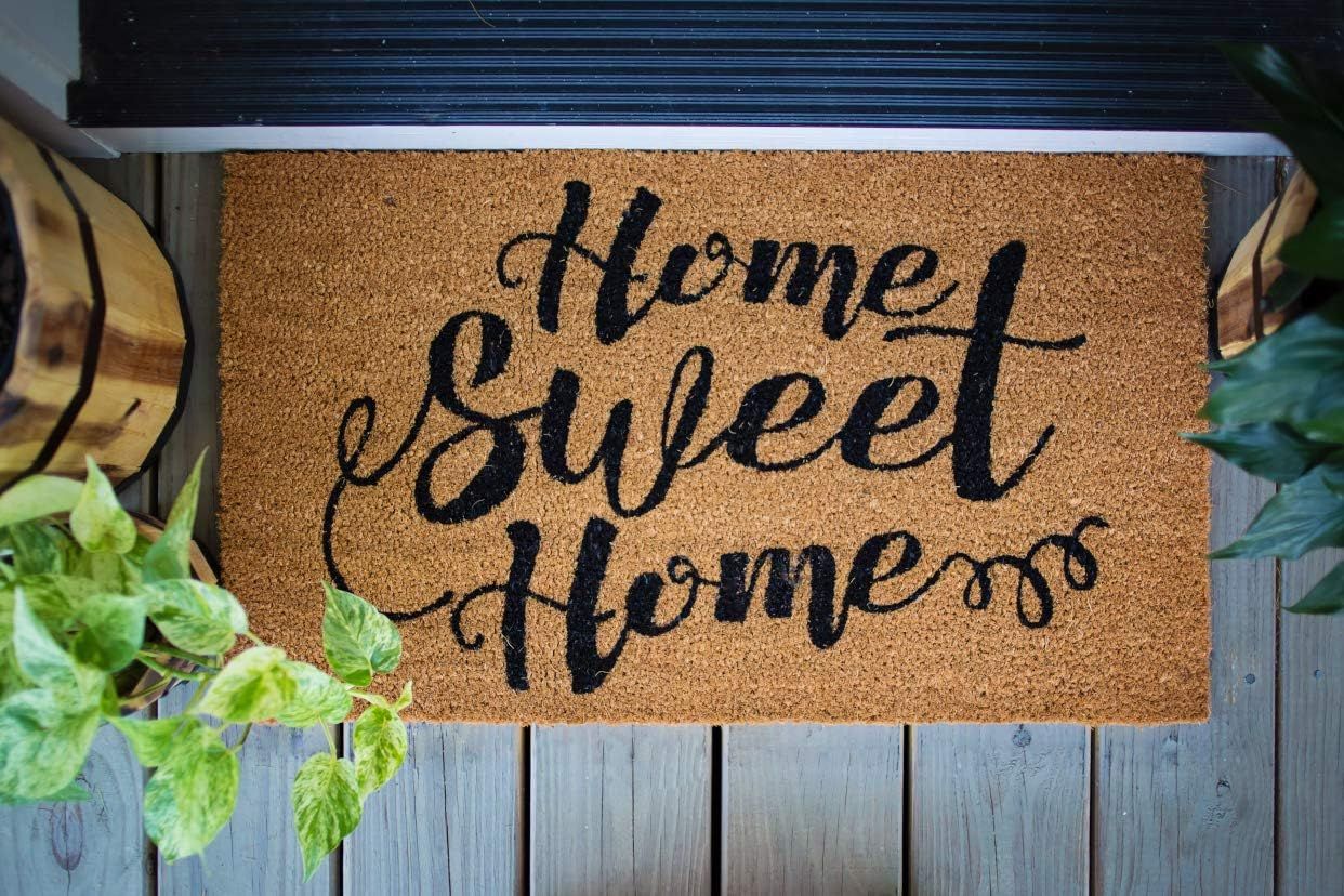 Avera Products Home Sweet Home Welcome Mat, All Natural Coir Fiber with Anti-Slip PVC Backing, 17... | Amazon (US)
