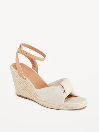 Knotted Canvas Espadrille Wedge Sandals for Women | Old Navy (US)