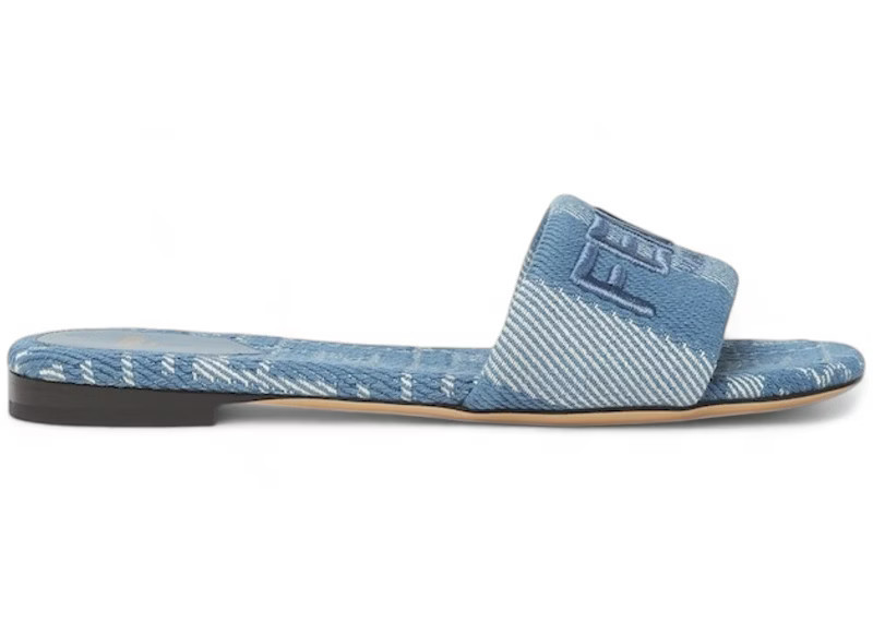 Fendi Sunshine Slides DenimEffect Jacquard (Women's) Sneakers in Light Blue | StockX