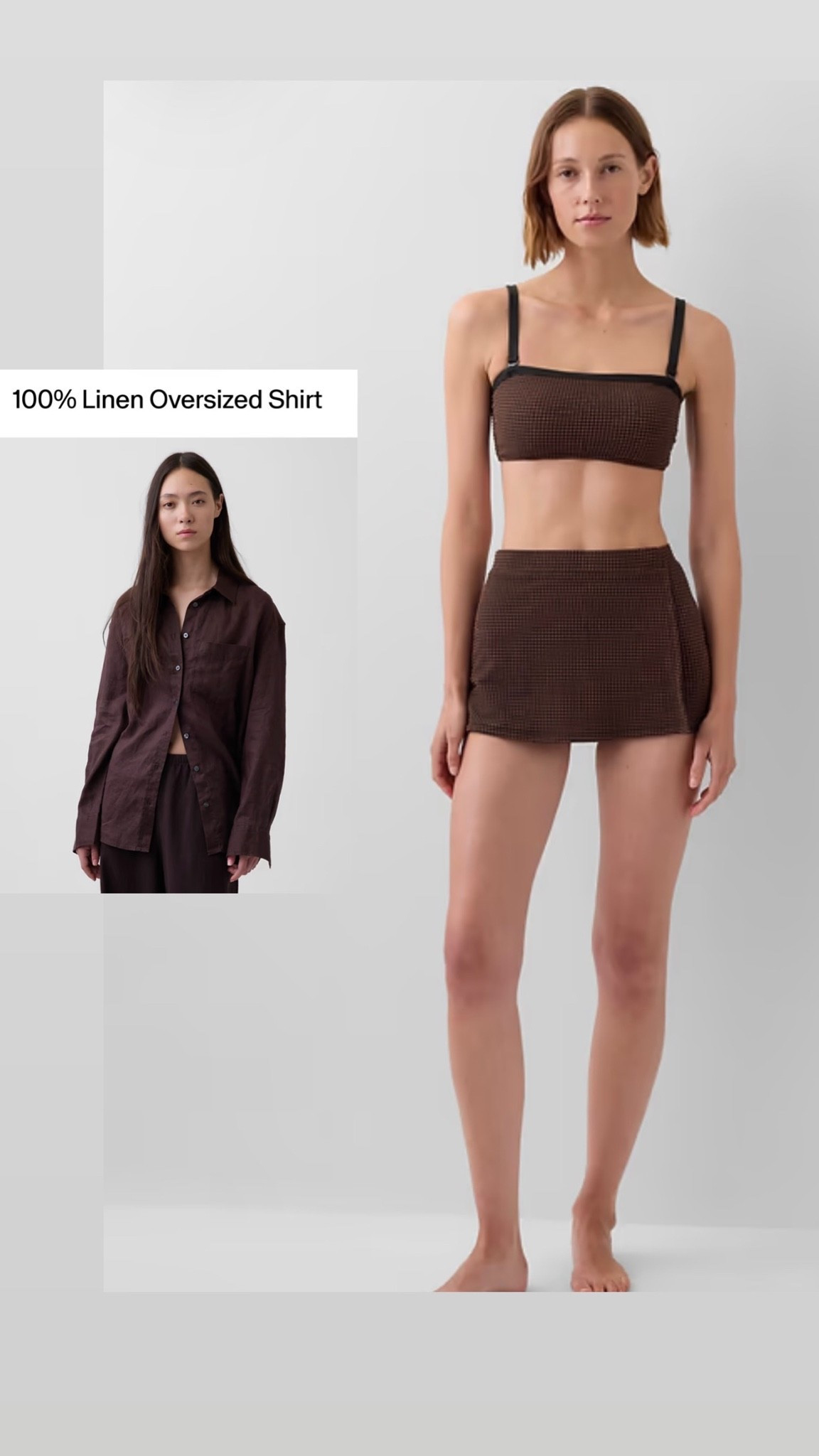 This Gap Swim is 100%
Pair it with oversized brown linen shirt and so effortless. 

Gap Swim runs small size up in top and bottoms.

#LTKTravel #LTKOver40 #LTKSwim
