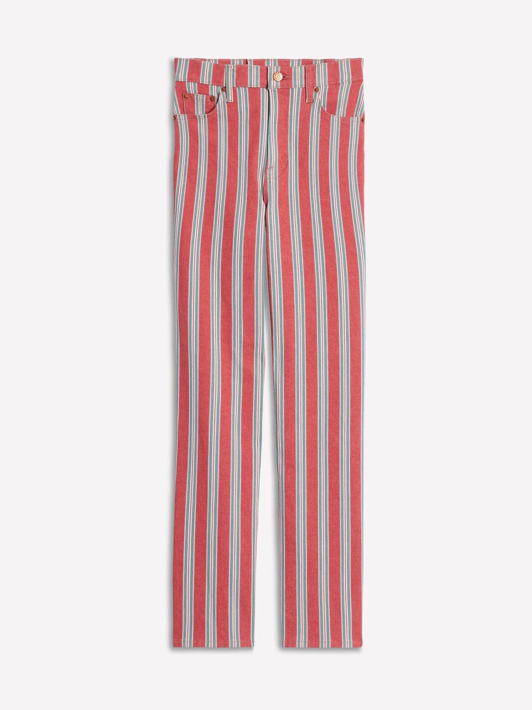 Boden Boden Red High Rise Stripe Jeans | Next US