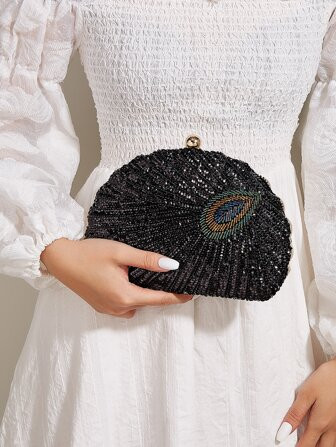 Sequin Decor Chain Box Bag, Perfect Bride Purse For Wedding, Prom & Party Events | SHEIN