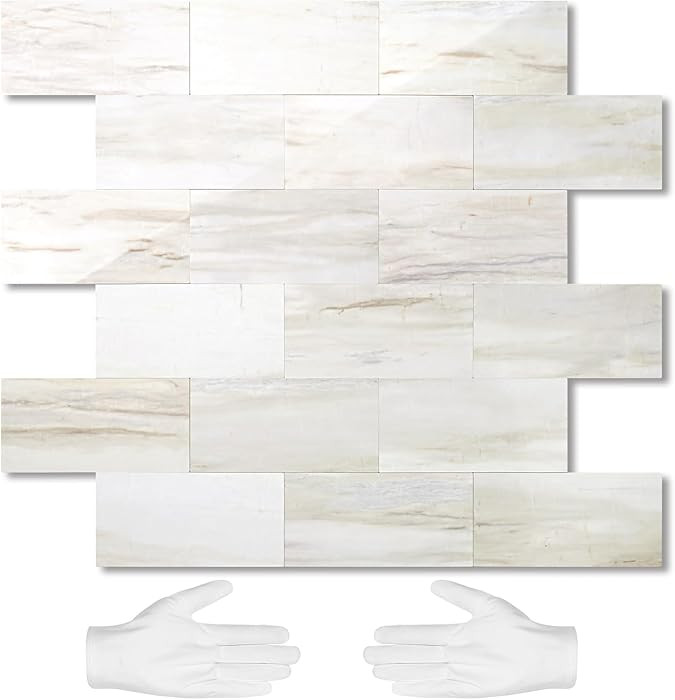 STICKGOO 10-Sheet Subway Tile Peel and Stick Backsplash, Seamless Design Polished Eurasia Beige K... | Amazon (US)