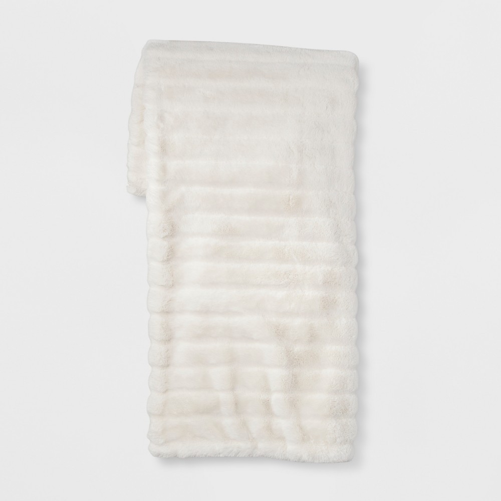 Cream (Ivory) Texture Faux Fur Throw Blanket 50""X60"" - Project 62 | Target