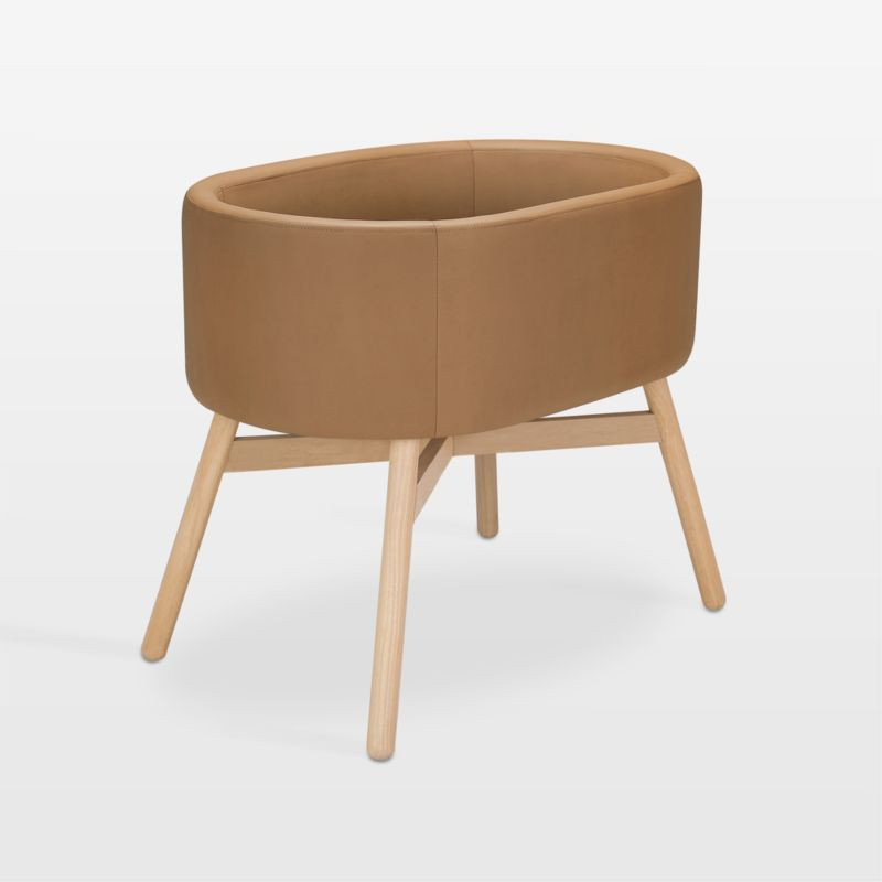 Babyletto X Gathre Capsule Camel Brown Baby Bassinet | Crate & Kids | Crate & Barrel