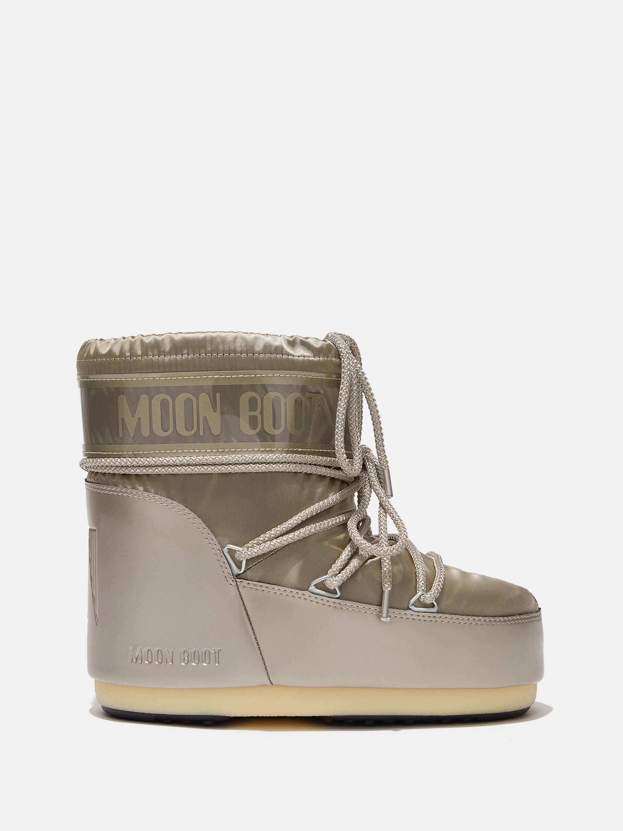 ICON LOW GLANCE PLATINUM SATIN BOOTS | moon_boot