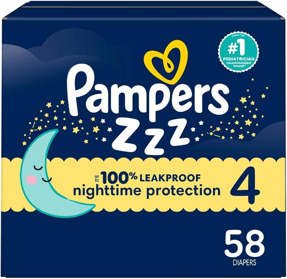 Pampers ZZZ Overnight Diapers, Size 4 (22-37 lbs), 58 Count, Nighttime Protection Disposable Baby... | Amazon (US)