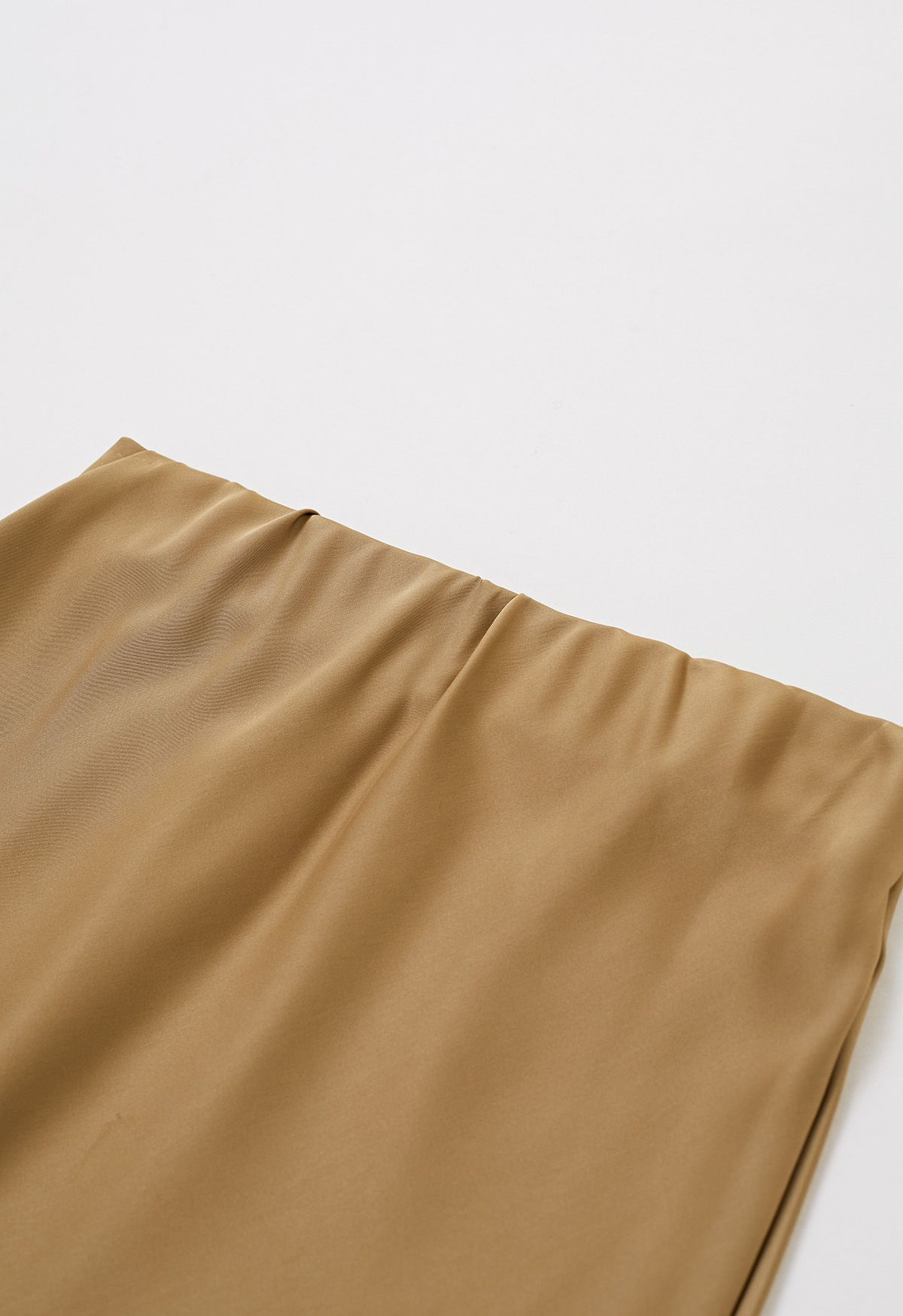Satin Finish Mermaid Maxi Skirt in Gold | Chicwish