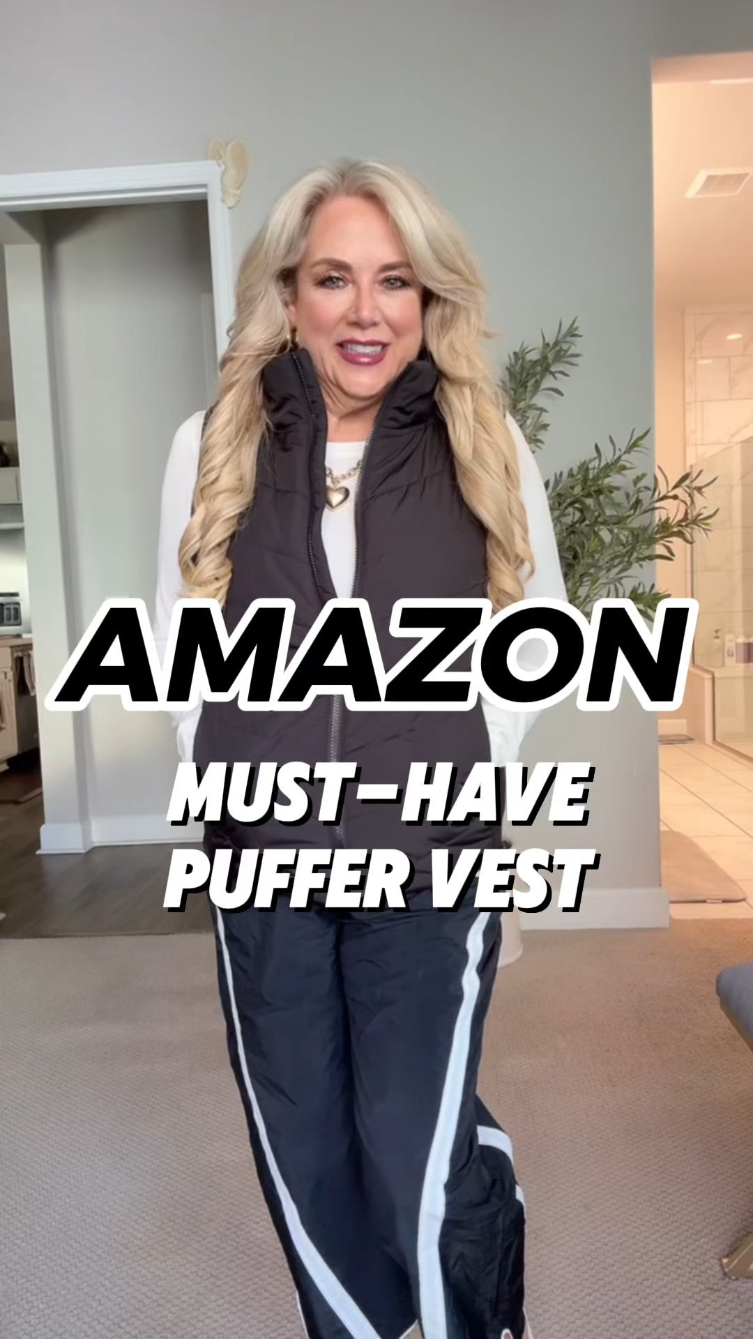 I’m absolutely loving this puffer vest (L) — super light, incredibly warm, and flattering. Perfect for layering over sweaters or long-sleeve tees, it’s a must-have for cozy, chic fall and winter looks. Joggers (M) Tee (L) ❄️✨ #AmazonFinds #PufferVest #Dakotoo #FallFash 

 #LTKSeasonal #LTKActive #LTKOver40