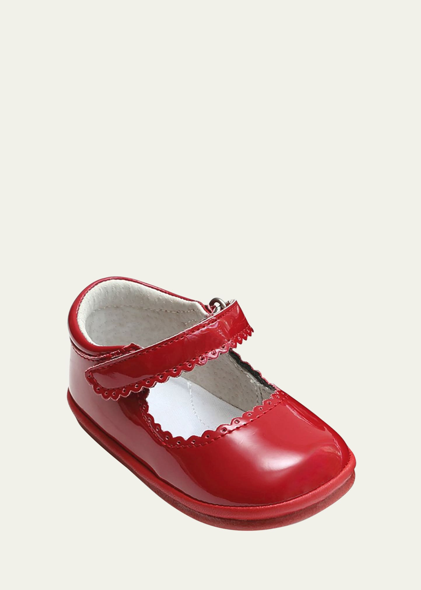 L'Amour Shoes Girl's Cara Scalloped Metallic Leather Mary Jane, Baby | Bergdorf Goodman