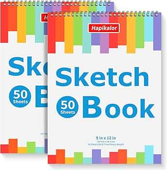 9" x 12" Sketch Book, 2-Pack 50 Sheets Spiral Bound Art Sketchbook, Acid Free Artist Drawing Book... | Amazon (US)