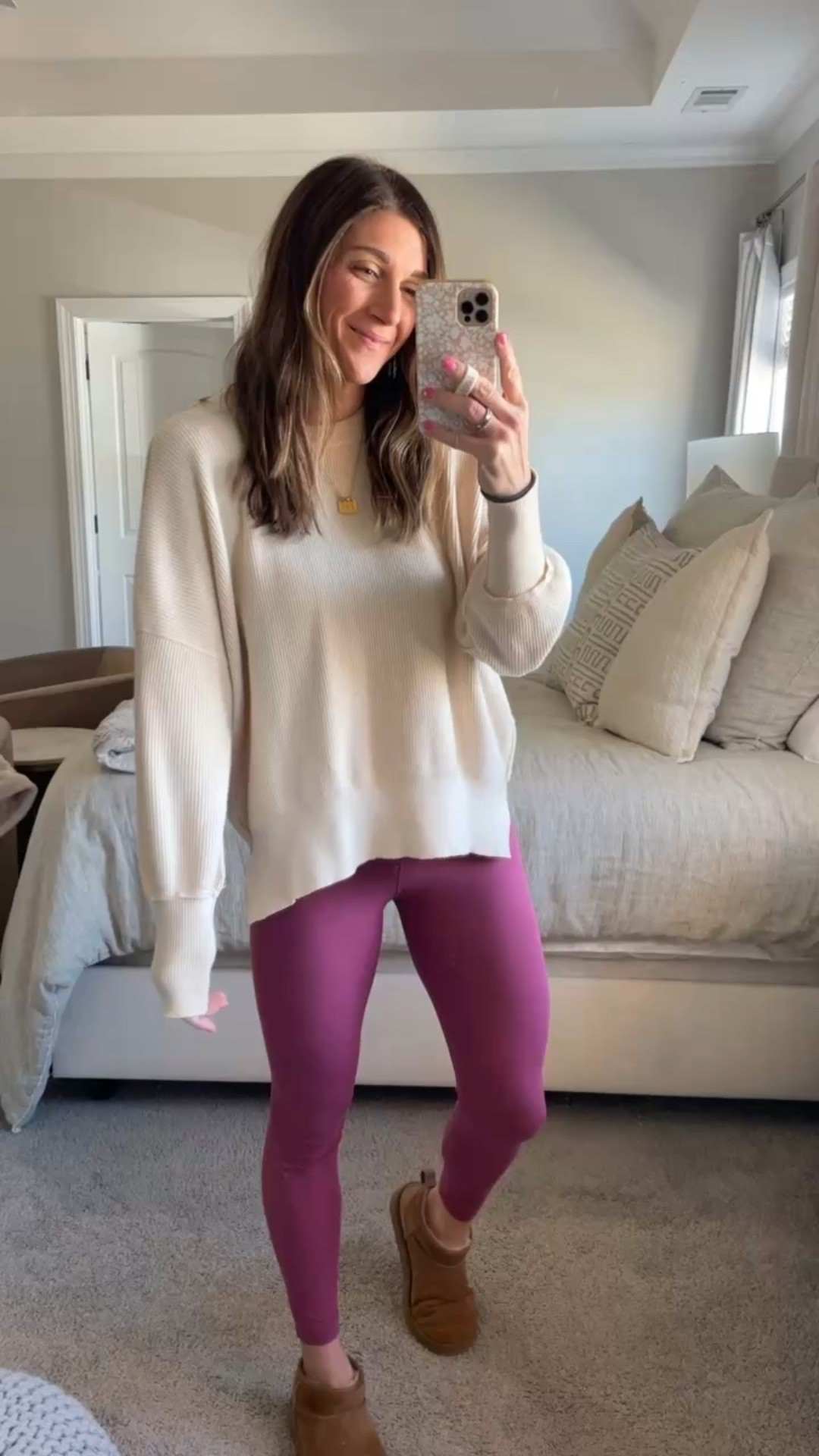 Shop outfit details below

Sweater comes as a set. Wearing a small 
Lululemon aligns leggings: tts-6/25in
Ugg Mini-tts-8

Uggs | boots | leggings | pink | tan | white | cream | sweater | set | necklace | monogram | personalized | kids names | outfit | mom fit | ootd



#LTKFindsUnder100 #LTKStyleTip #LTKShoeCrush