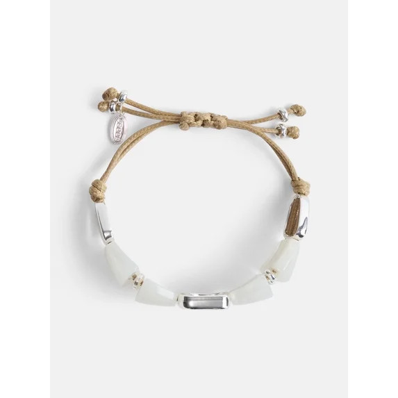 Scoop Women's Tan Cord Bracelet with Geometric Beads | Walmart (US)