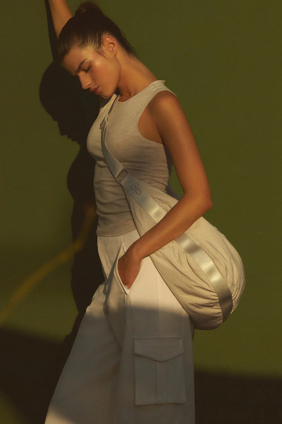 Alo YogaÂ® | Om The Go Gym Sling Bag in Bone Beige | Alo Yoga (US)