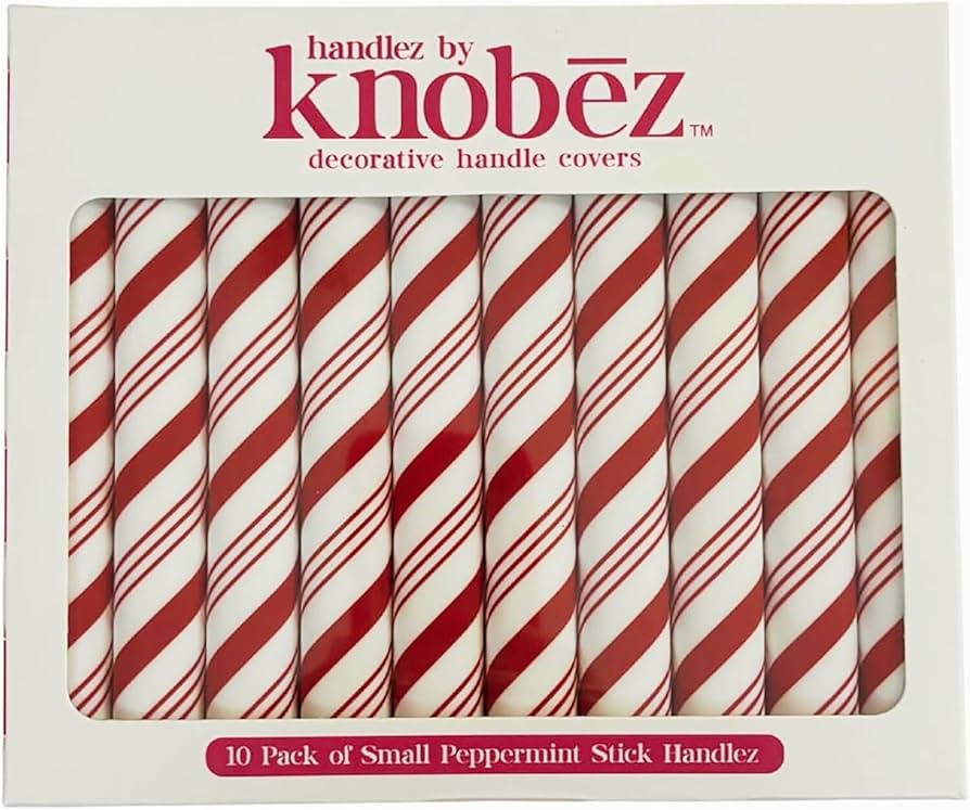 Knobēz: Handlez Covers - Small Peppermint Stick - 10pk - Stretch Over Hardware Decorations, Holi... | Amazon (US)