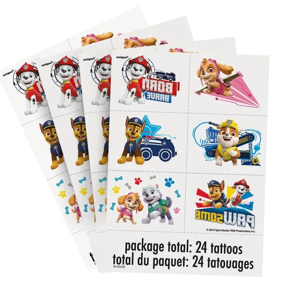Paw Patrol Tattoos (Pack of 24) - Vibrant & Fun Temporary Tattoos, Perfect for Kids Birthday & Th... | Amazon (US)