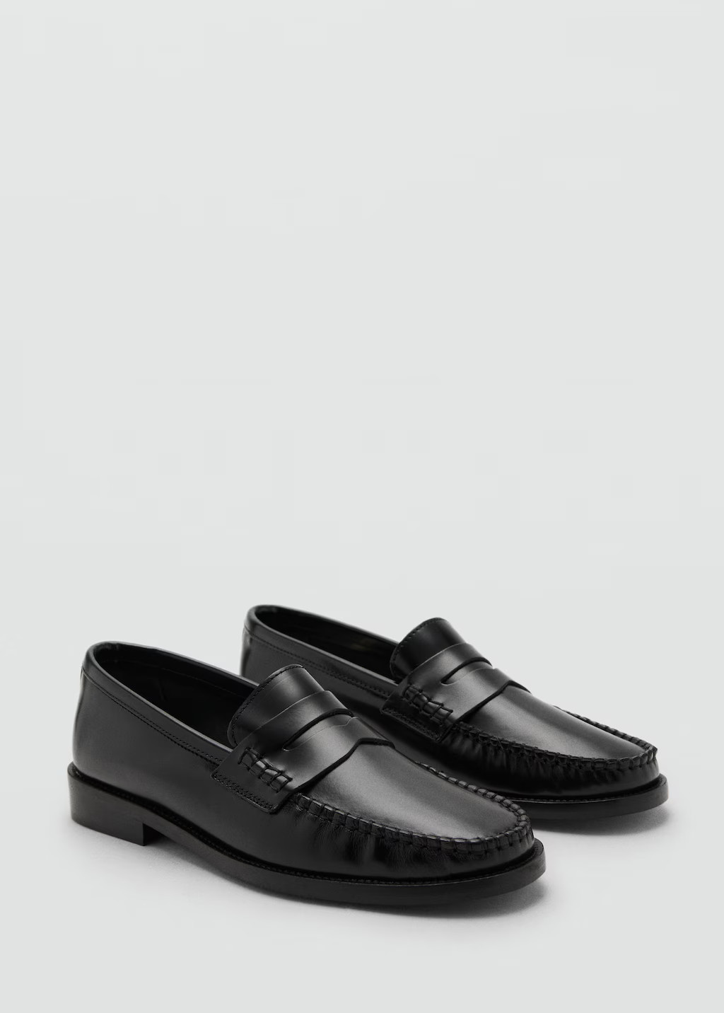 Gathered leather moccasin black - Woman - 6 - MANGO | MANGO (UK)