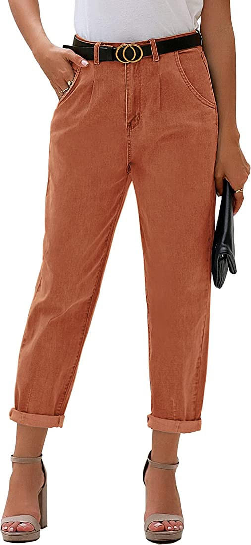 luvamia Women's Classic High Waist Stretch Loose Balloon Tapered Jeans Mom Jeans | Amazon (US)