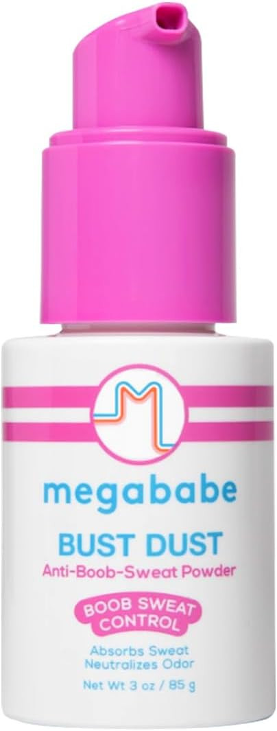 Megababe Bust Dust, Talc-Free Sweat Absorbing Powder w/ Pump, 3 oz | Amazon (US)