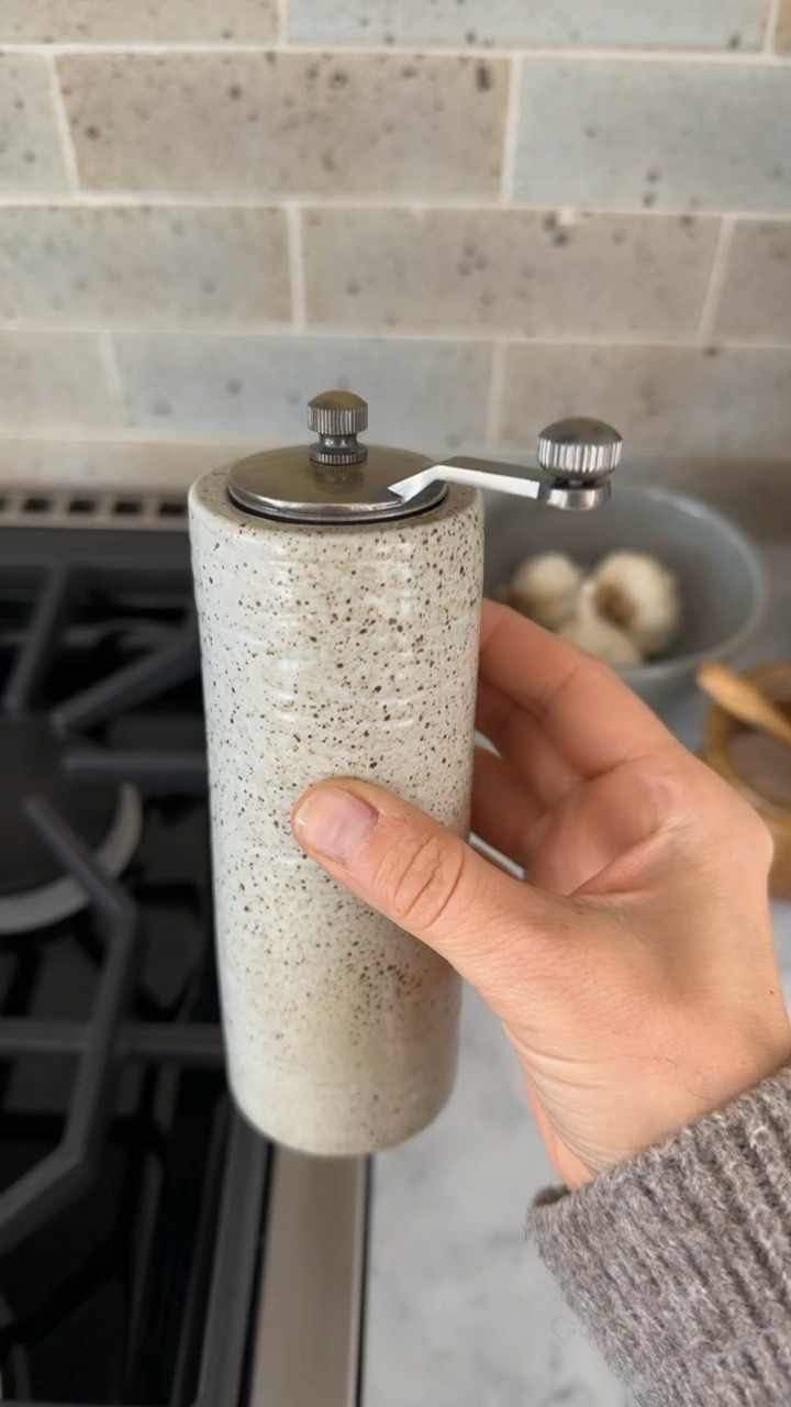 beautiful speckled stoneware pepper mill 

#LTKfindsunder50