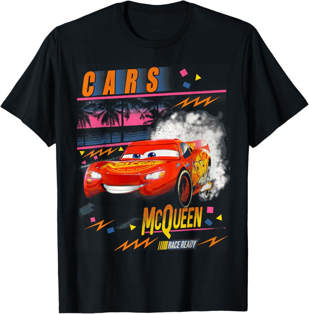 Disney Pixar Cars Lightning McQueen Palm Tree Sunset T-Shirt | Amazon (US)
