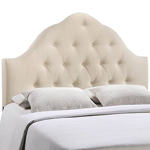 Modway Sovereign Queen Upholstered Linen Headboard in Ivory | Amazon (US)